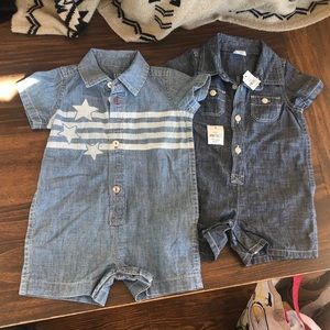 Brand new with tags denim rompers